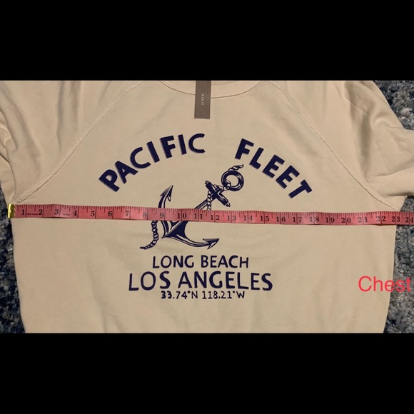 🆕️ J Crew Garment-dyed Pacific Fleet Anchor Sweatshirt - Picture 9 of 9